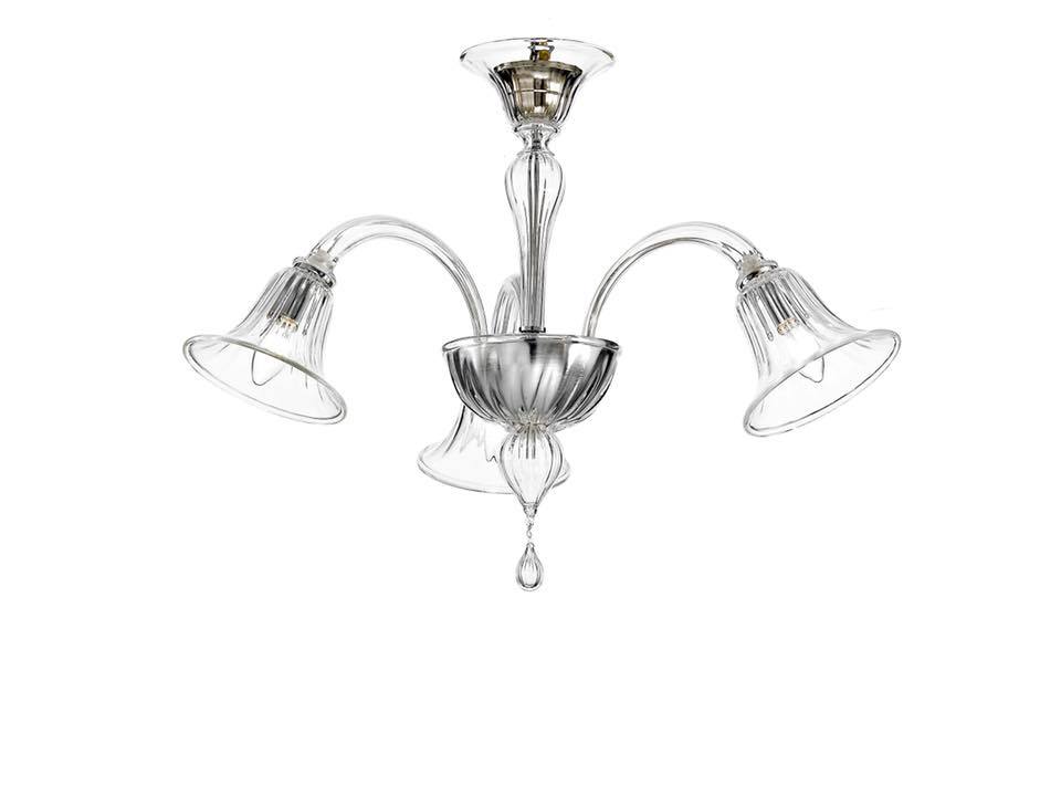 RIACE - LAMPADARIO IN VETRO ARTISTICO - 5 LUCI