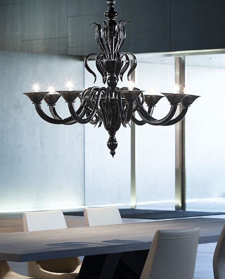 PASTORALI - DECORO NERO - STILE VETRO DI MURANO