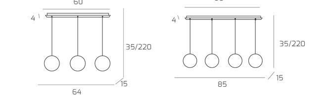ECLISSE - LINEAR 3 / 4 LUCEx216 ECLISSE - LINEAR 3 / 4 LUCE