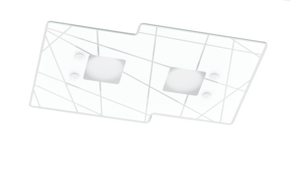 Collezione di lampade realizzate con lastre sagomate di vetro extrachiaro. Il lato a vista è trasparente e la colorazione retrostante bianca, viene impreziosita da una texture astratta realizzata con serigrafie satinate Collezione di lampade realizzate con lastre sagomate di vetro extrachiaro. Il lato a vista è trasparente e la colorazione retrostante bianca, viene impreziosita da una texture astratta realizzata con serigrafie satinate