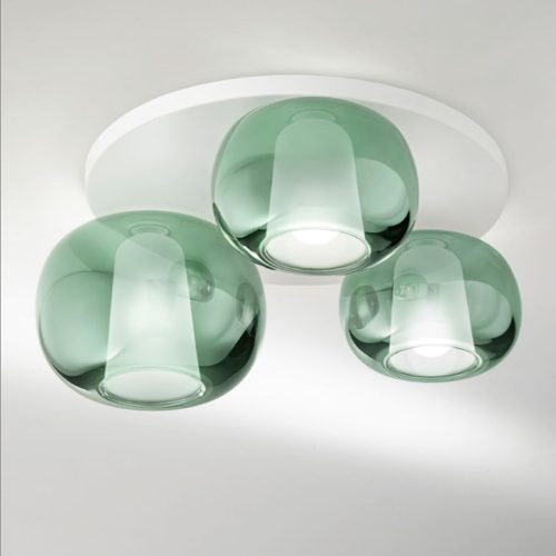 RAI - PLAFONIERA DA SOFFITTO - DIFFUSORI IN VETRO BOROSILICATO
