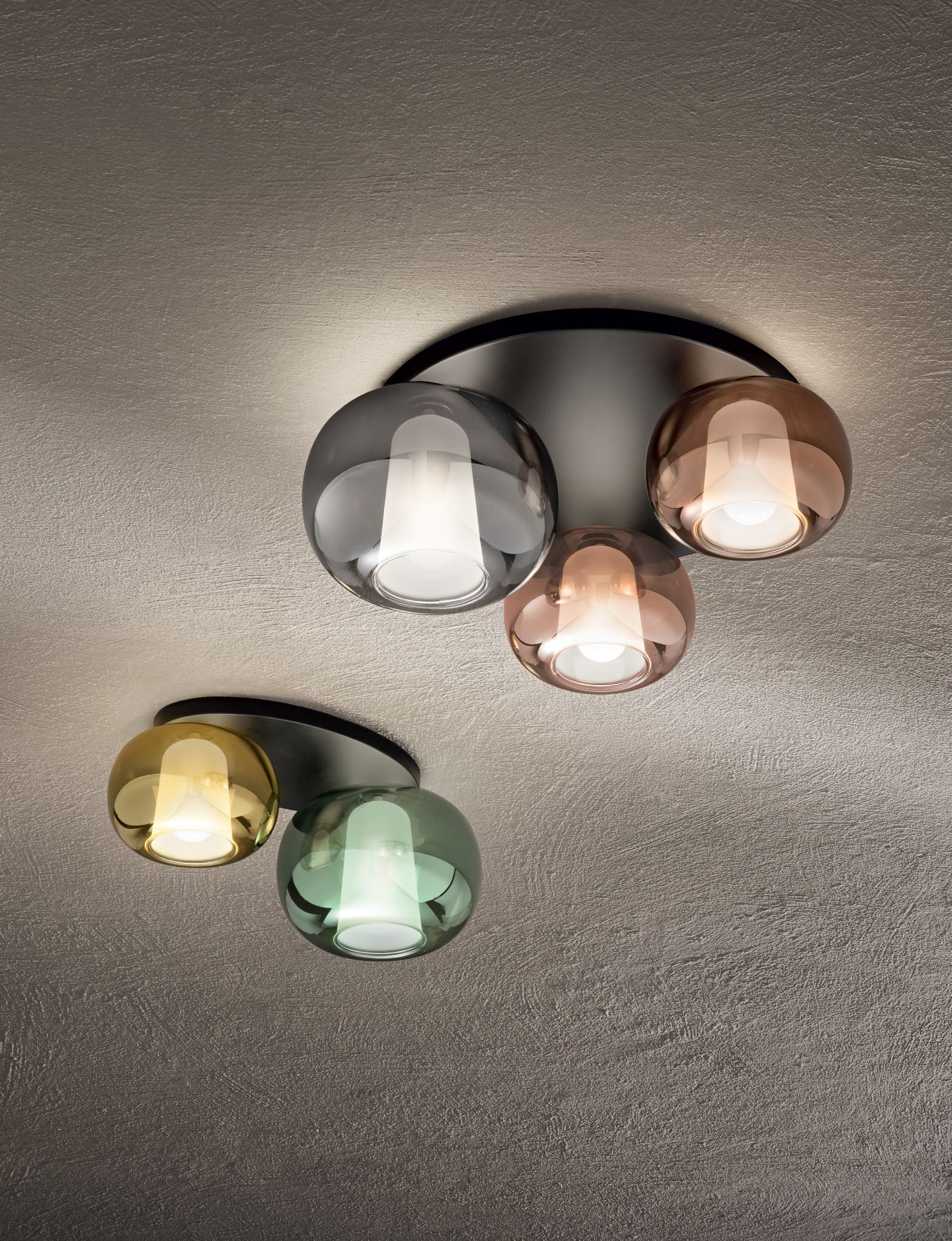 RAI - PLAFONIERA DA SOFFITTO - DIFFUSORI IN VETRO BOROSILICATO