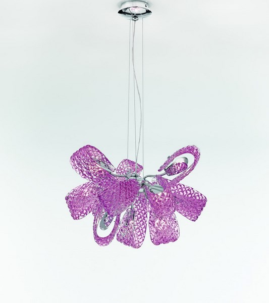 CLOUD - SOSPENSIONE 9 LUCI - DECORO AMETISTA