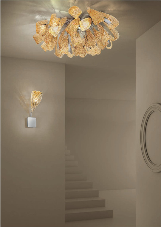 cloud plafoniera vetro in ambra