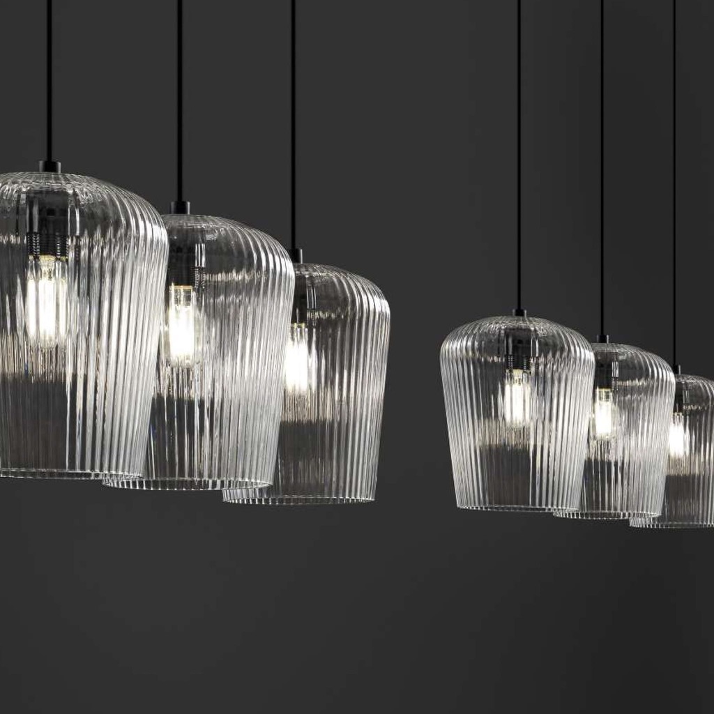 NUMA- SOSPENSIONE CON ROSONE RETTANGOLARE LINEARE 3 LUCI