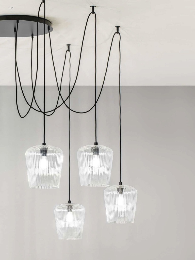 NUMA SOSPENSIONE CON DECENTRAMENTO 5 LUCI CRISTALLO