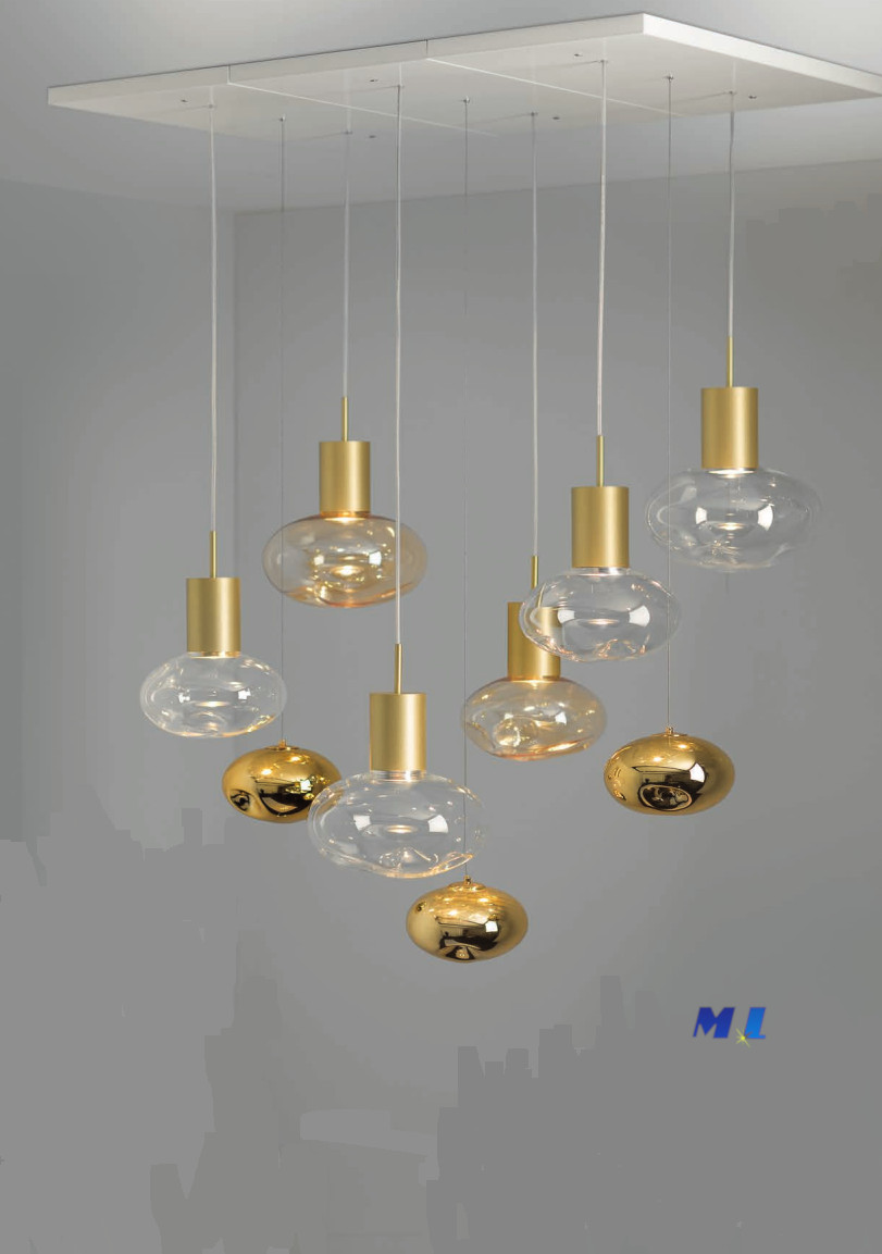 ROSEE sospensione multipla 6 luci + elementi decorativi ROSEE sospensione multipla 6 luci + elementi decorativi