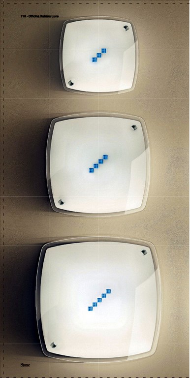 STONE - PLAFONIERA CON VETRI FUSIONE