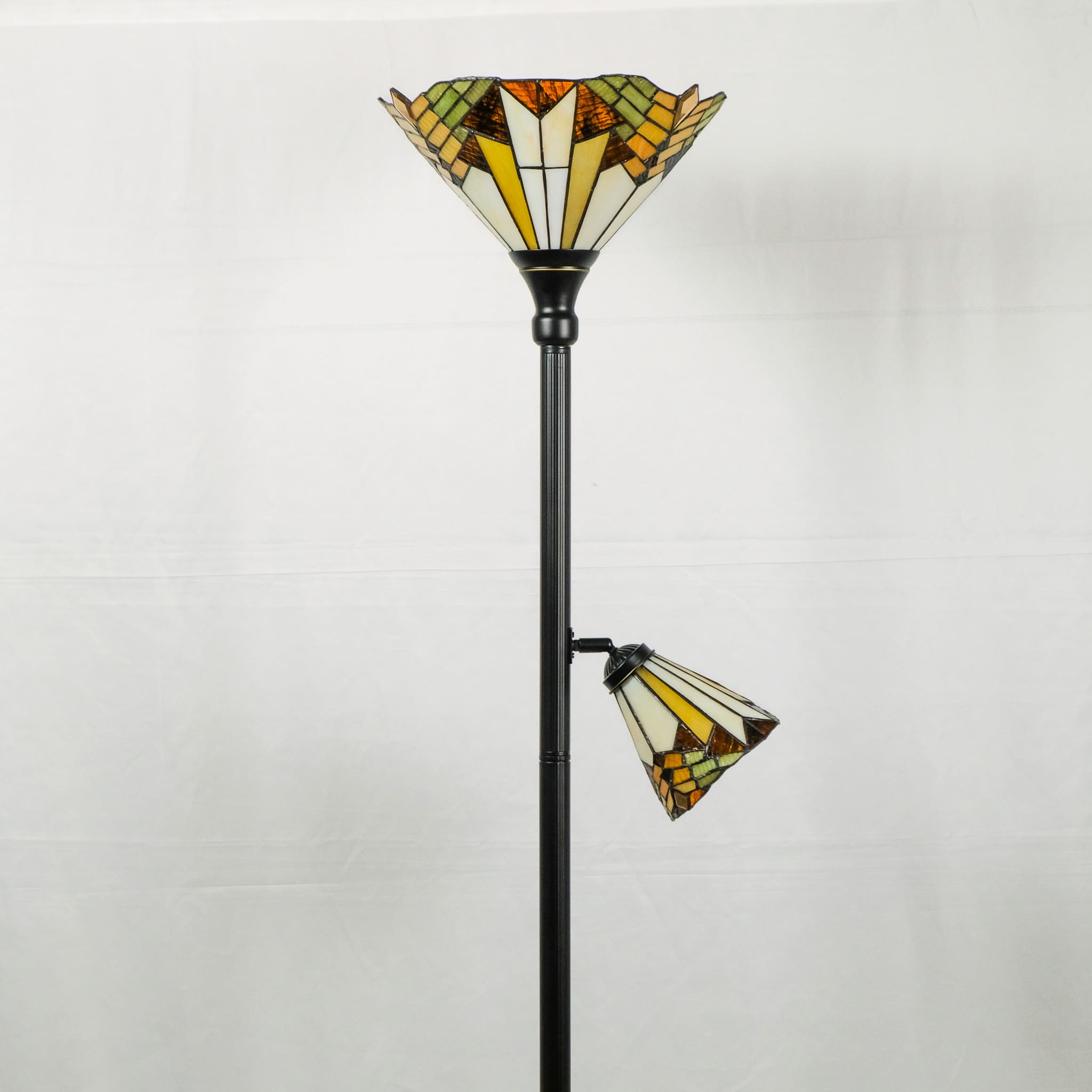 FITZGERALD - LAMPADA DA TERRA CON 2 LUCI - VETRO TIFFANY ORIGINALE - 2 lampade E27 FITZGERALD - LAMPADA DA TERRA CON 2 LUCI - VETRO TIFFANY ORIGINALE - 2 lampade E27