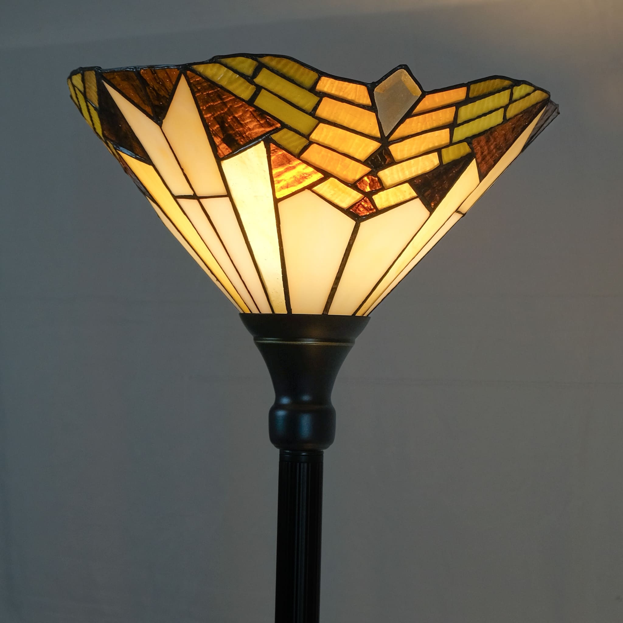 FITZGERALD - LAMPADA DA TERRA CON 2 LUCI - VETRO TIFFANY ORIGINALE - 2 lampade E27 FITZGERALD - LAMPADA DA TERRA CON 2 LUCI - VETRO TIFFANY ORIGINALE - 2 lampade E27