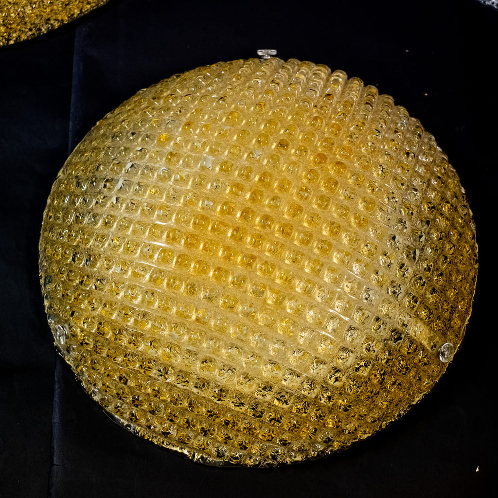 TEA - plafoniera vetro soffiato colori cristallo e ambra