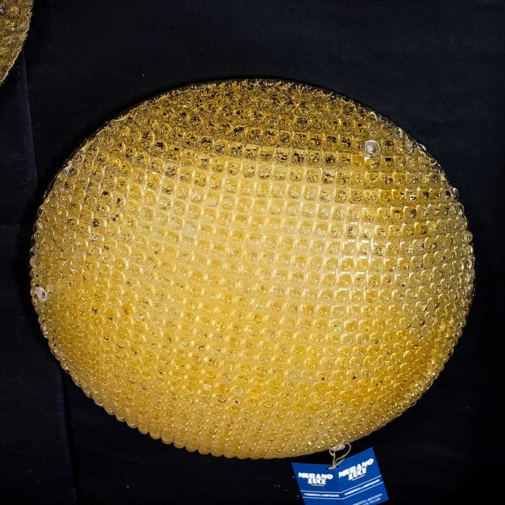 TEA - plafoniera vetro soffiato colori cristallo e ambra