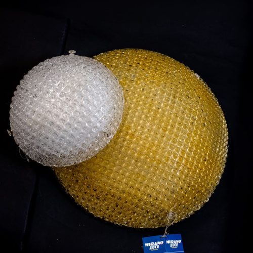 TEA - plafoniera vetro soffiato colori cristallo e ambra
