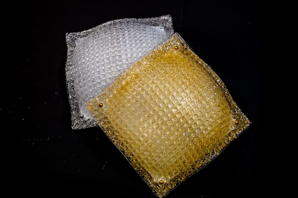 DORA - plafoniera vetro soffiato colori cristallo e ambra DORA - plafoniera vetro soffiato colori cristallo e ambra