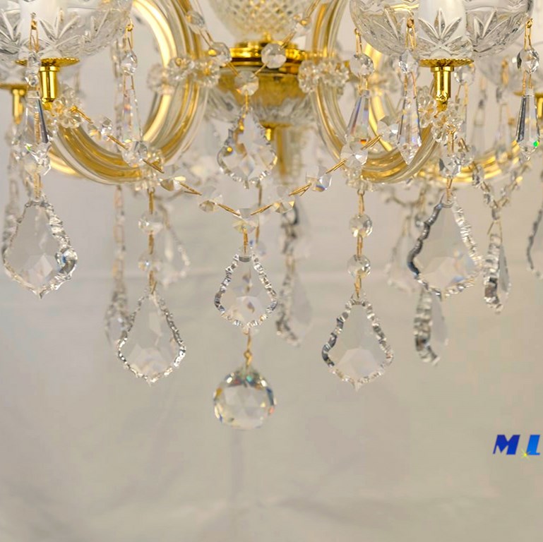 LIENZ - CON CRISTALLI MARIA TERESA - 5 LUCI - RIFINITURA ORO