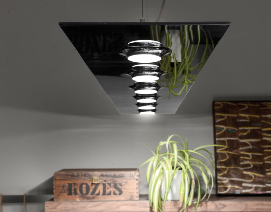 POIS - SOSPENSIONE 6 LUCI - VETRO BIANCO LUCIDO