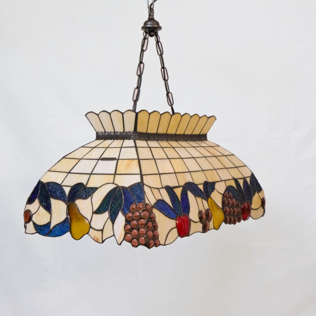 FRUITS - SOSPENSIONE TIFFANY - FORMA RETTANGOLARE diametro 64x40cm - catena color grafite