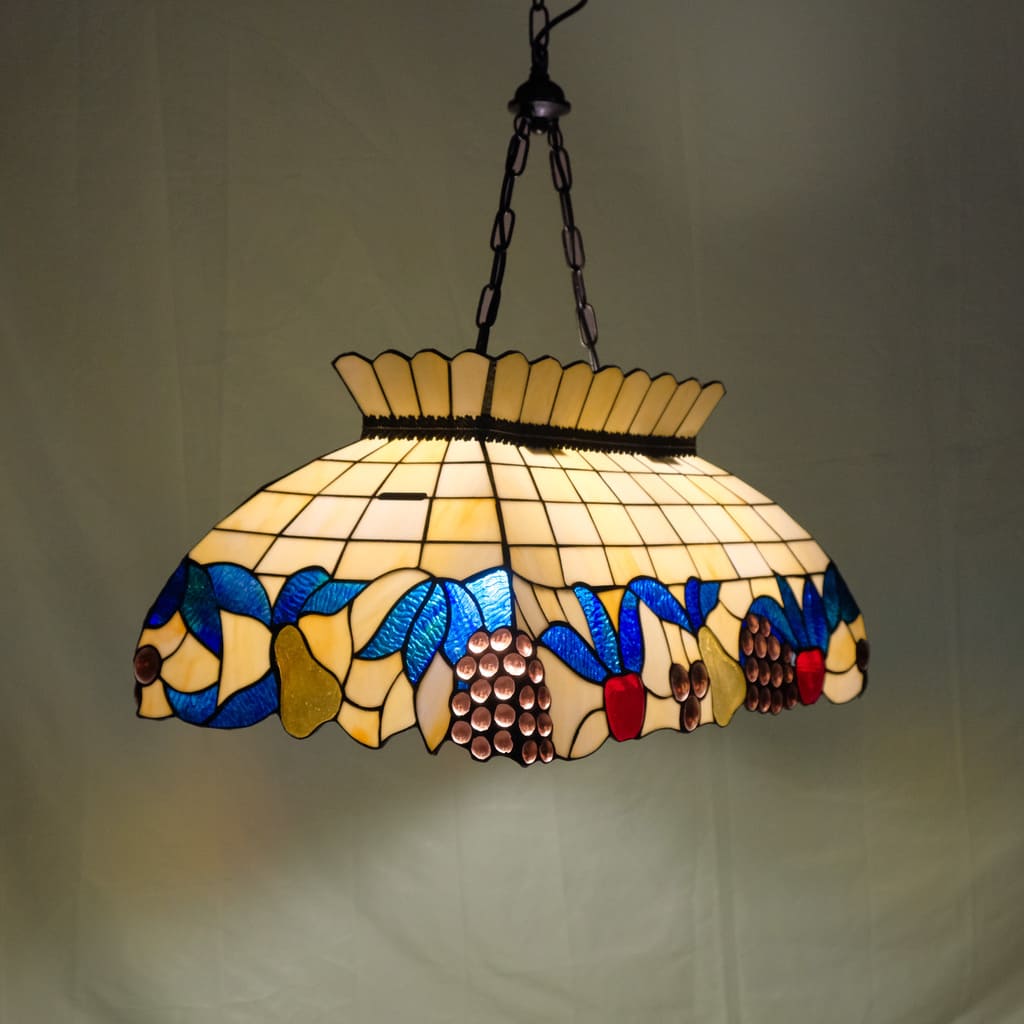 FRUITS - SOSPENSIONE TIFFANY - FORMA RETTANGOLARE diametro 64x40cm - catena color grafite