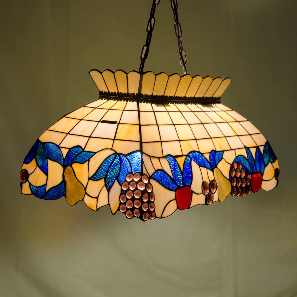 FRUITS - SOSPENSIONE TIFFANY - FORMA RETTANGOLARE diametro 64x40cm - catena color grafite