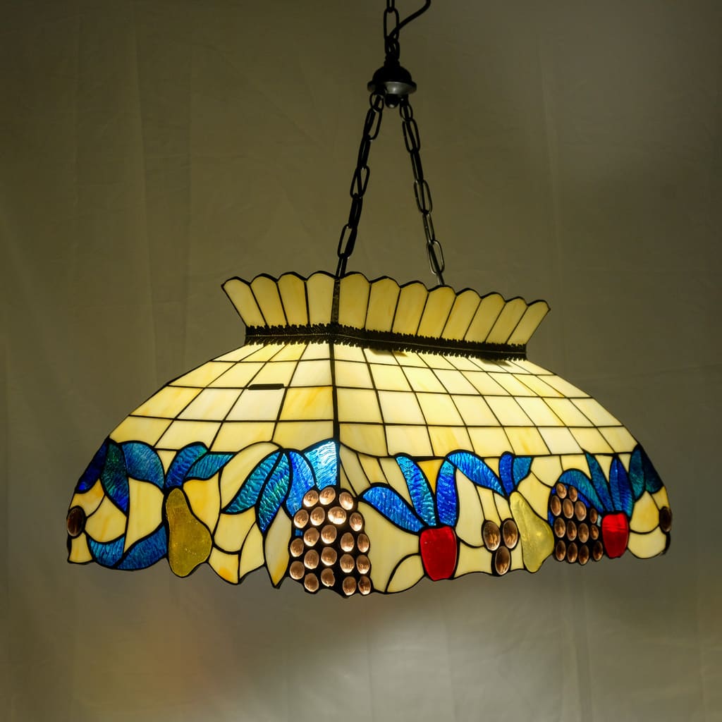 FRUITS - SOSPENSIONE TIFFANY - FORMA RETTANGOLARE diametro 64x40cm - catena color grafite