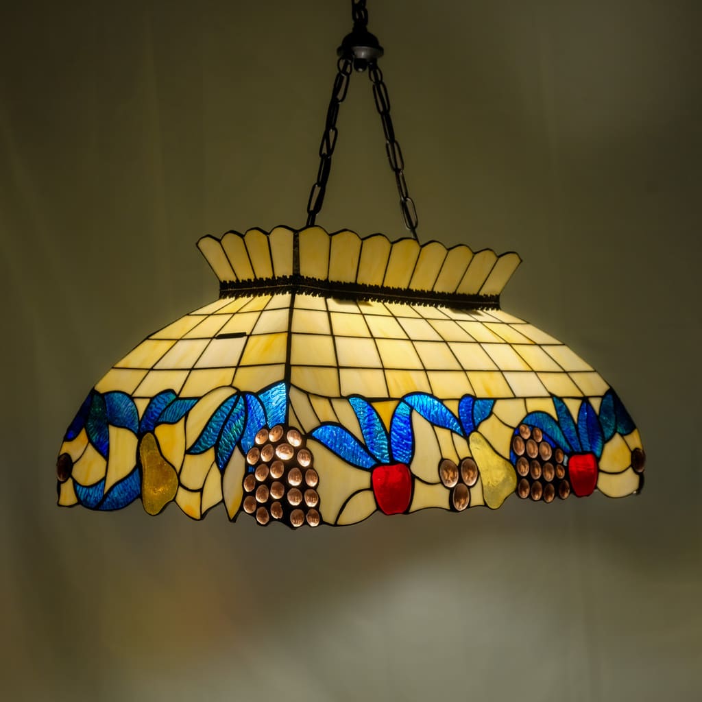 FRUITS - SOSPENSIONE TIFFANY - FORMA RETTANGOLARE 64x40cm - catena color grafite