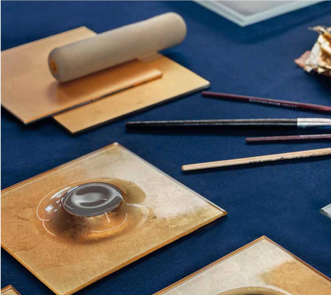 Pois - tecnica colore foglia oro