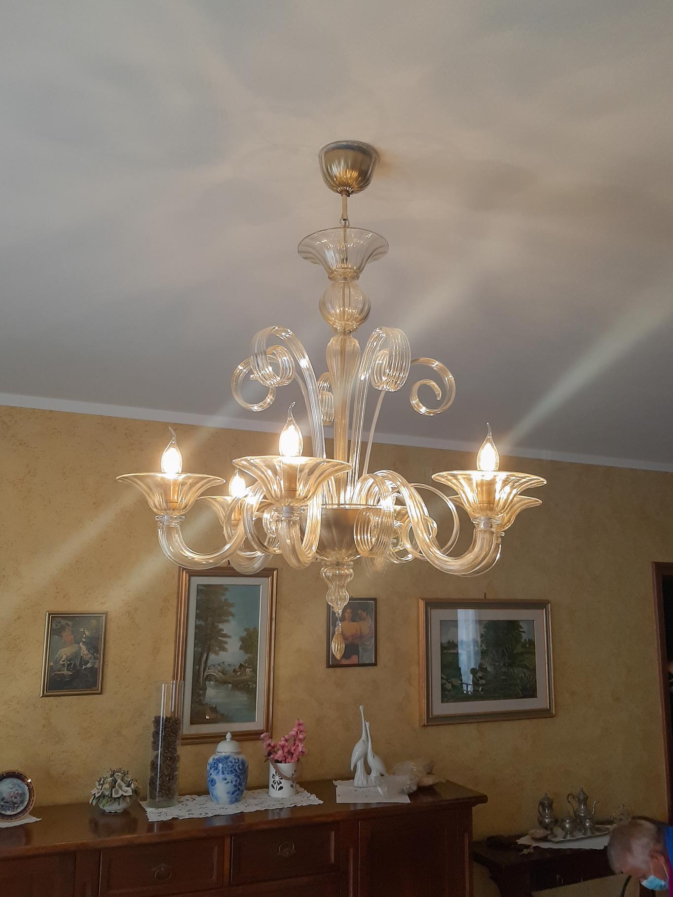 PASTORALE ORO - LAMPADARIO 6 LUCI ORO 24KT