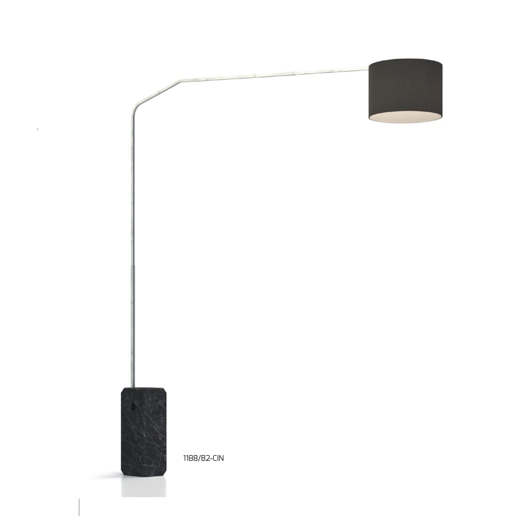 Lampada ad arco - colore nero - basamento in marmo