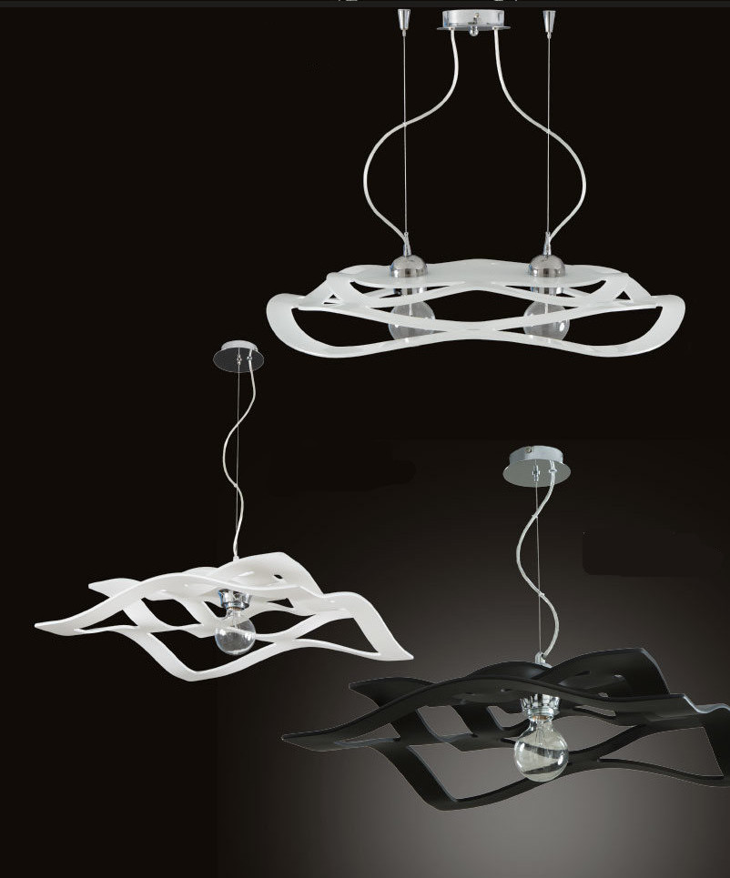 Libra Sospensione Design vetro bianco e nero