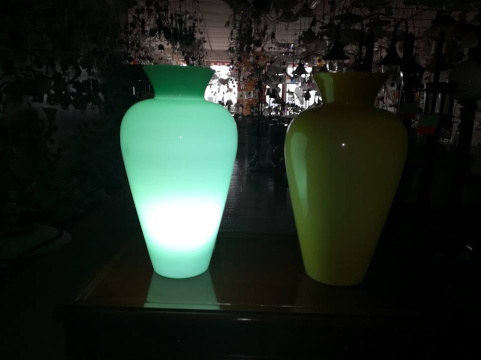 Anfore in vetro artistico - Possibilità di illuminazione