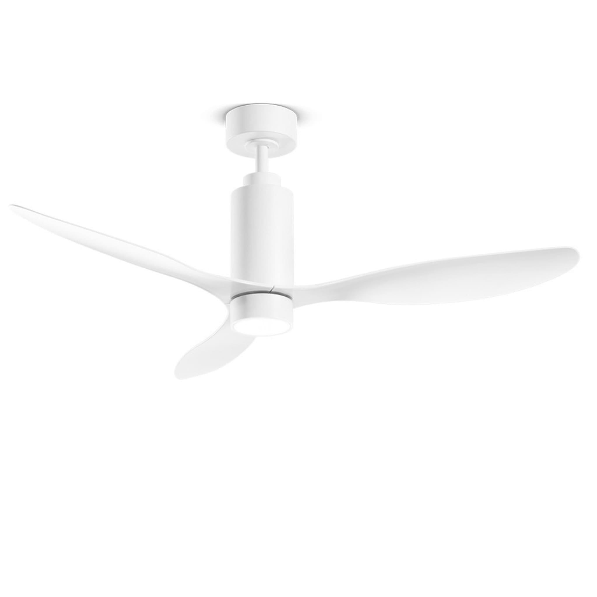 TUBE - VENTILATORE 3 PALE IN ACRILICO - METALLO BIANCO OPACO . MODERNO - DIMENSIONE 132cm