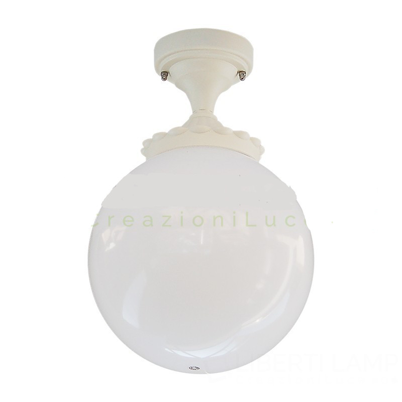 Orione Bianco - Colore Bianco -Oro - Sospensione Corta - Luce da esterno - Alluminio Pressofuso - Diffusore acrilico