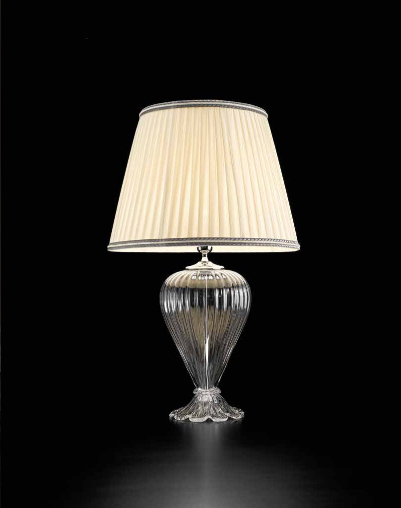 Farnese Cristallo - Lampada grande - Paralume Avorio Filo Argento