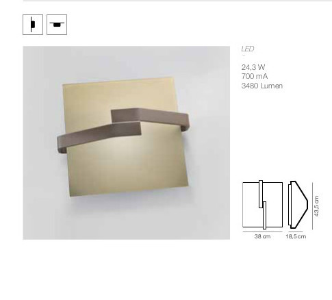 BE-Mit Applique - Vetro color Crema - Struttura Marrone