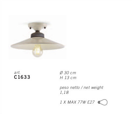 COLORS -PLAFONIERA CERAMICA BIANCO