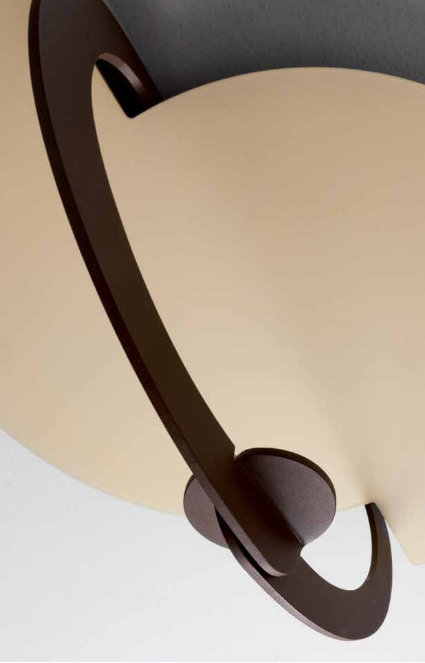 Real - Applique Plafoniera - Vetro color Crema - Montatura Marrone