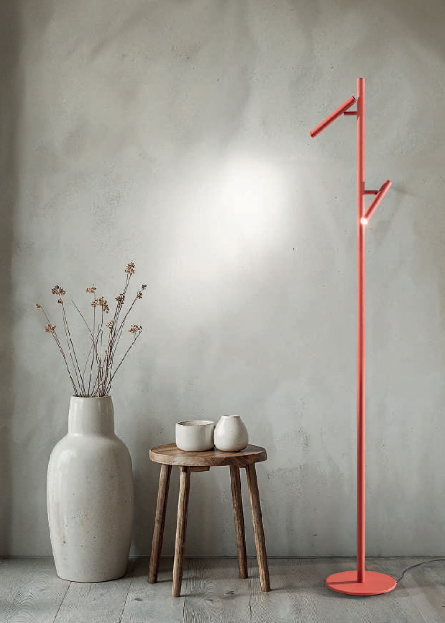 LINUS - LAMPADA DA TERRA - 2 LUCI REGOLABILE -DIMMERABILE