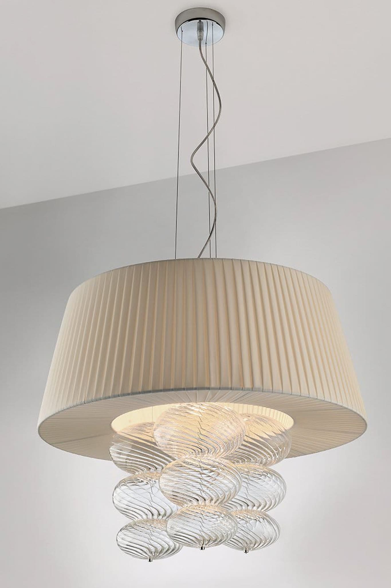 MUSA SOSPENSIONE CON PARALUME PLISSETATO BEIGE