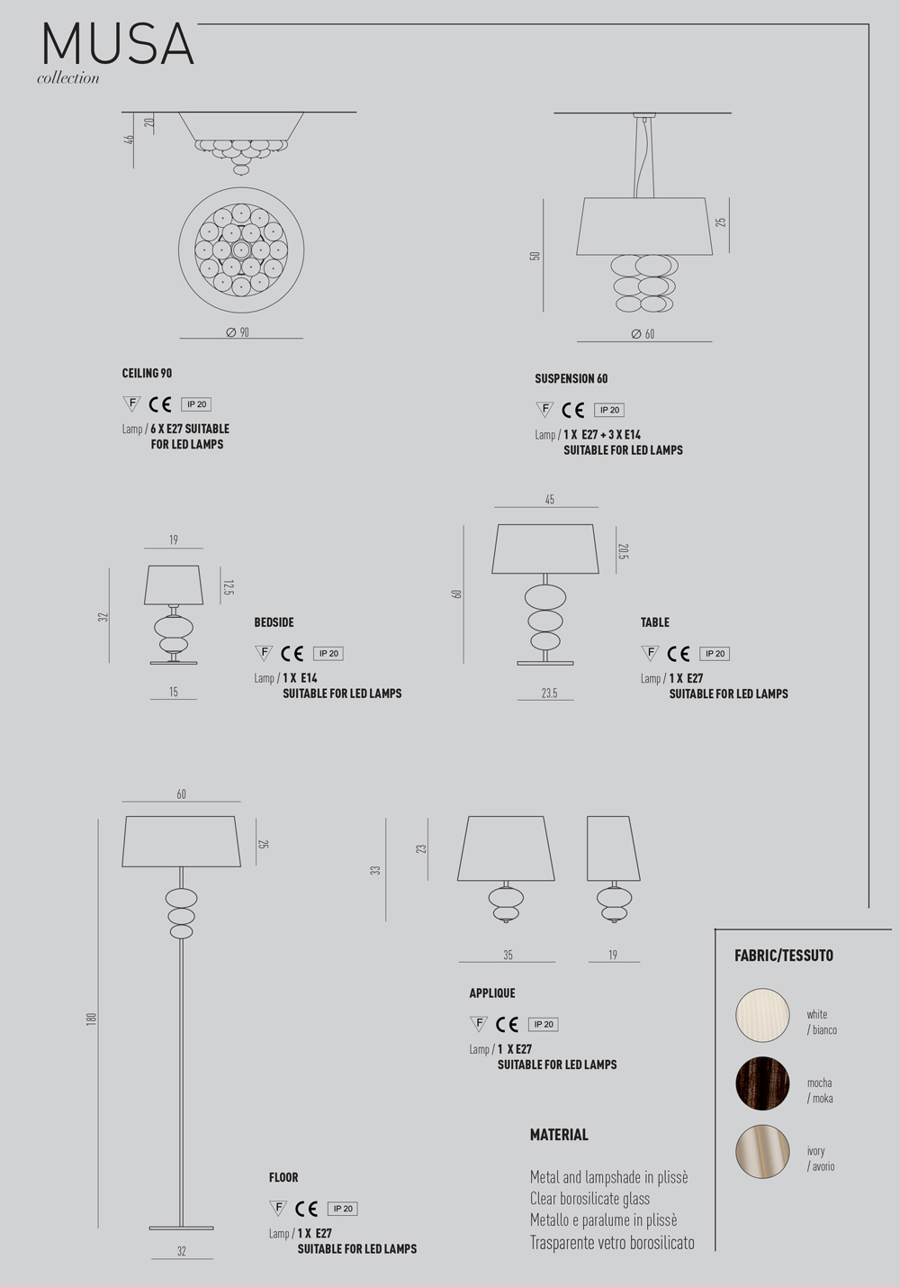 MUSA - MISURE LAMPADARI
