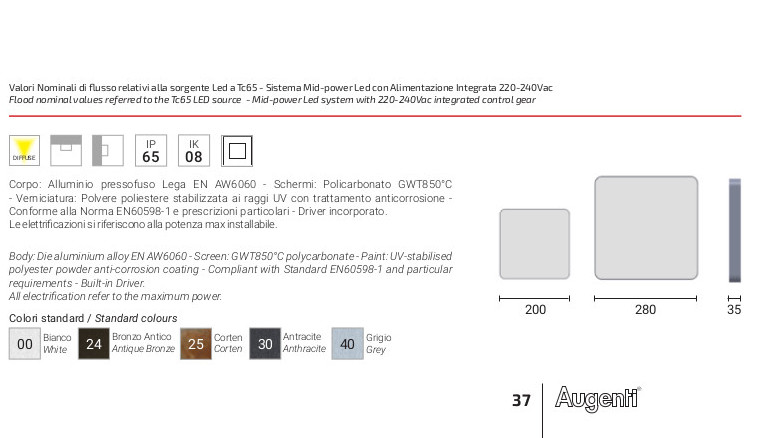 Altair Square- Plafoniere Interno & Esterno - Ultrapiatte - Luce a Led