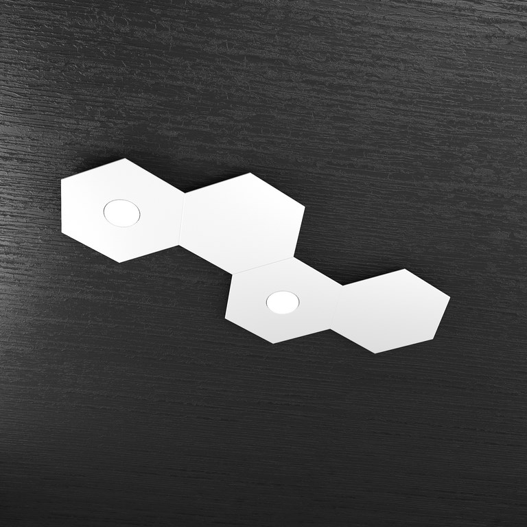 Esagono - Plafoniera Led 2 Luci + 2 Vuote