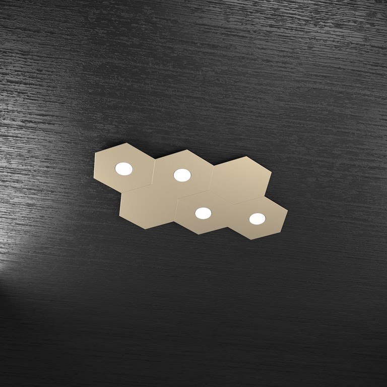 Esagono - Plafoniera 4 Luci + 2 SAbbia