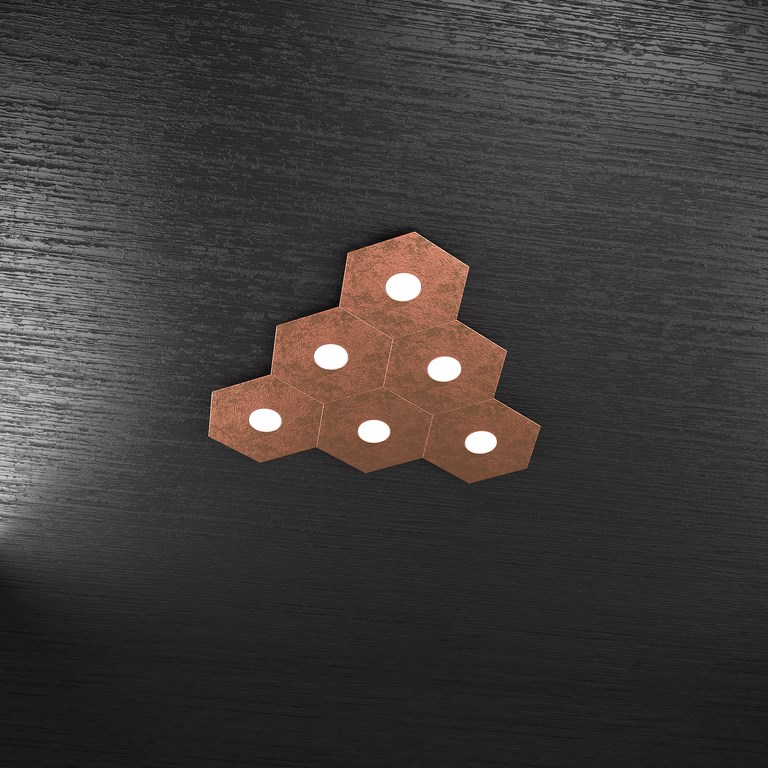 Esagono - Plafoniera Rame 6 Luci