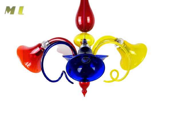 Lampadario Multicolore 3 luci - Vetro veneziano