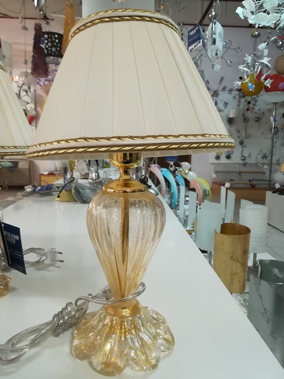 FARNESE - lampada oro 24 kt con paralume FARNESE - lampada oro 24 kt con paralume