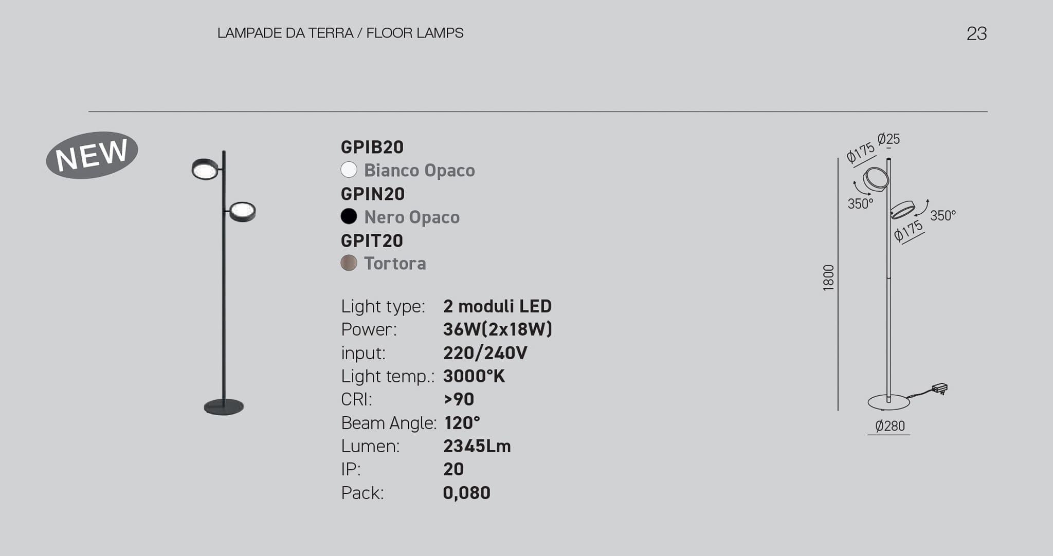 dettaglio diffusore -luce regolabile