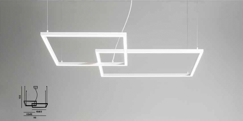 ACROSS duo - 2 riquadri - Led Integrato