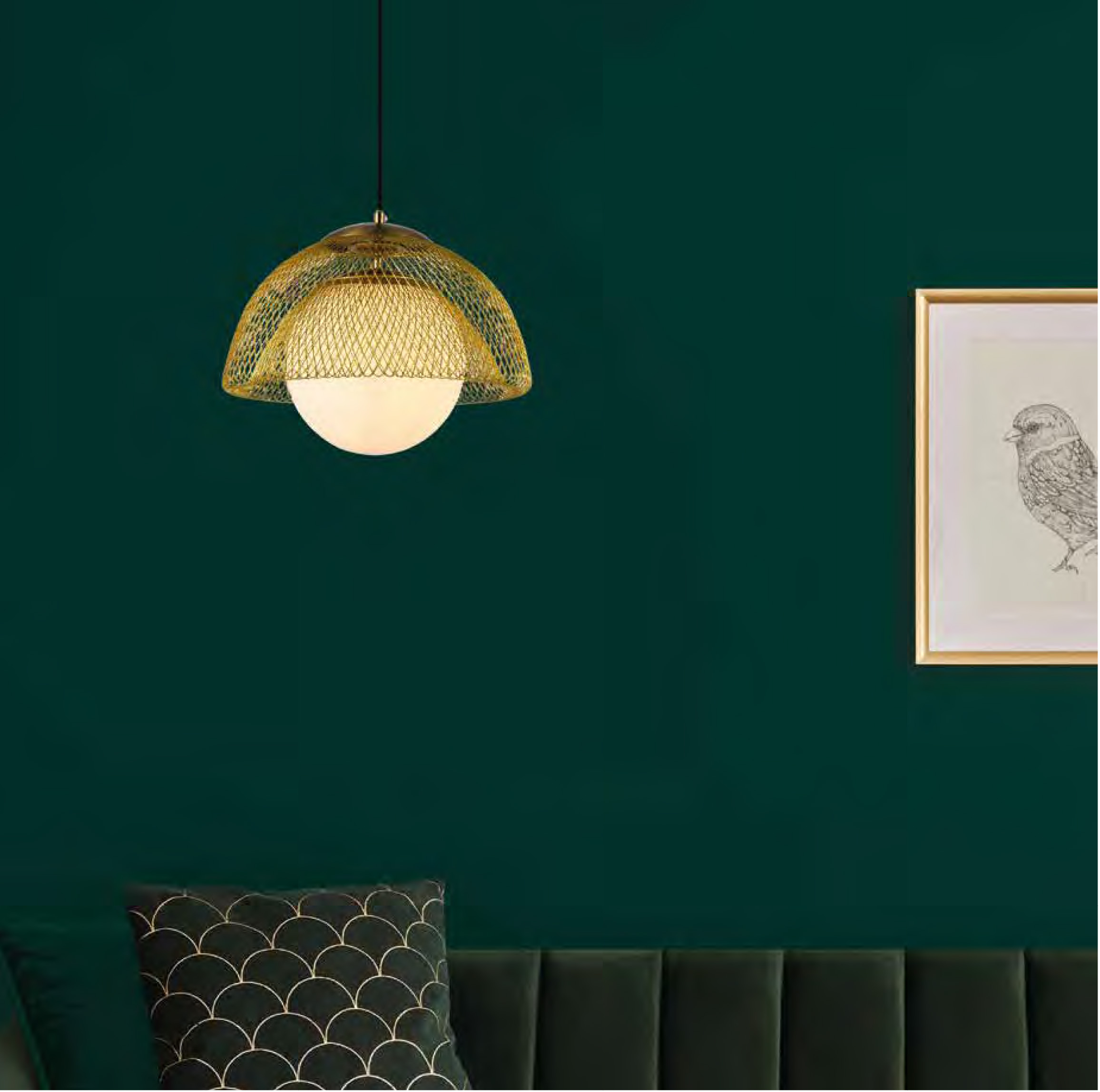 SOLERO - SOSPENSIONE IN METALLO CLASSICO - CON DIFFUSORE IN VETRO