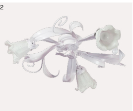 shabby shic - plafoniera 3 luci - in stile classico