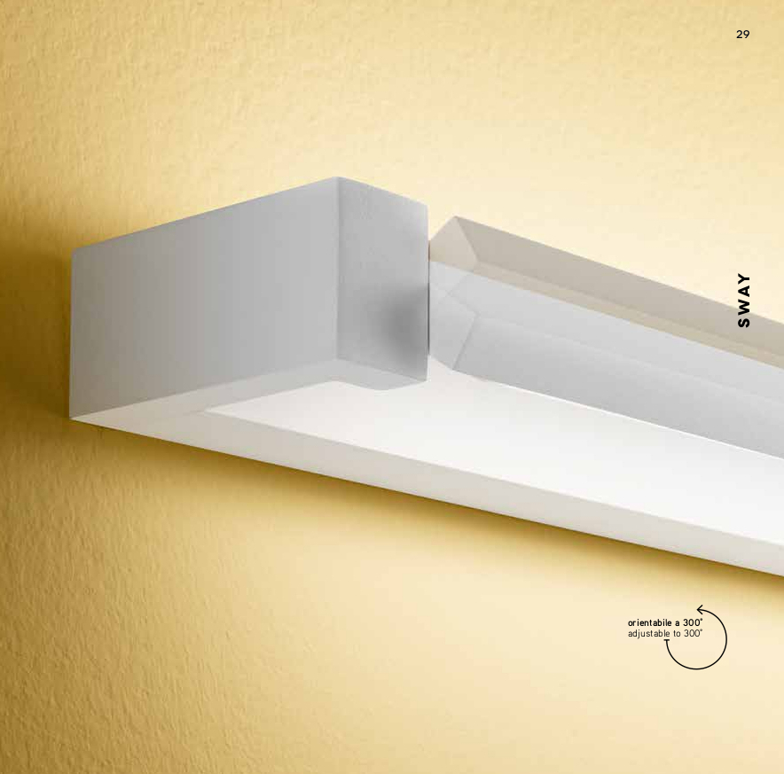 WAY - APPLIQUE WAY - APPLIQUE MODERNA CON BARRE ORIENTABILI 300° - LED INTEGRATO